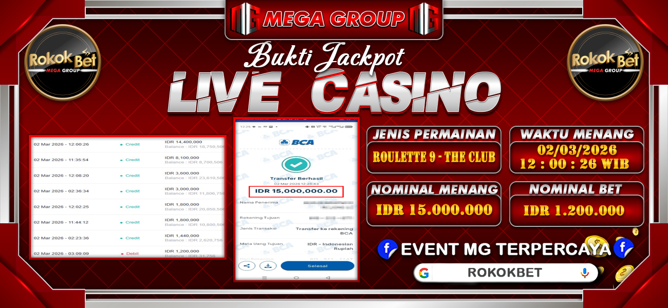 Bukti JP situs Rokokbet hari Senin, 02 Maret 2026